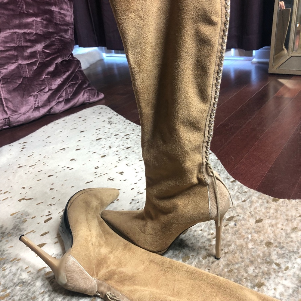 Casadei camel color leather suede boots